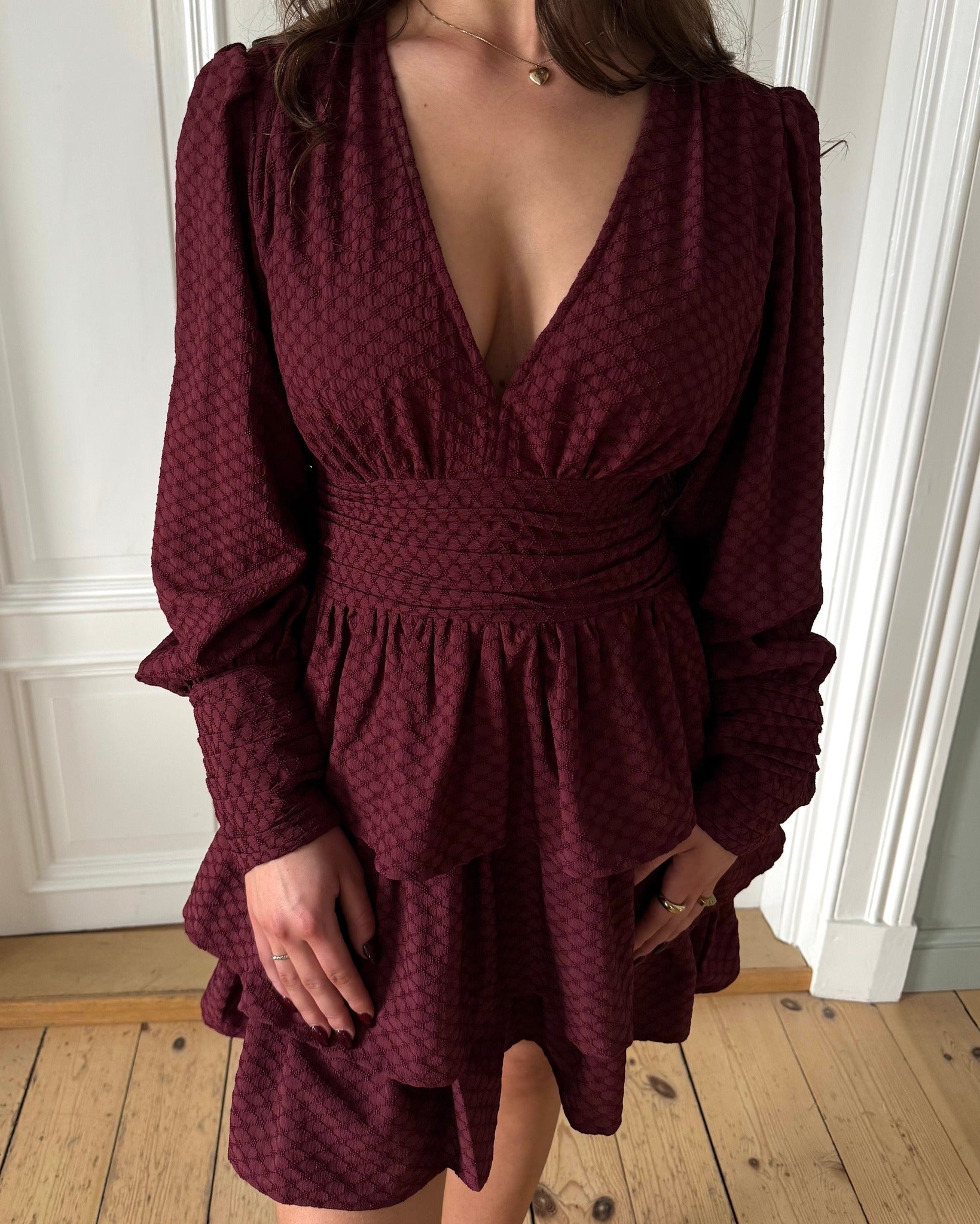 PCMONIKA Short Dress - Tawny Port